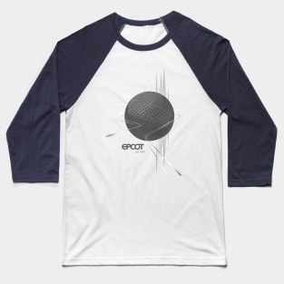 EPCOT Spaceship Earth Grayscale Shirt Design - Front Design for Light Shirts Baseball T-Shirt